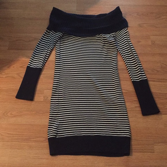 Navy and white sweater dress - Picture 1 of 3